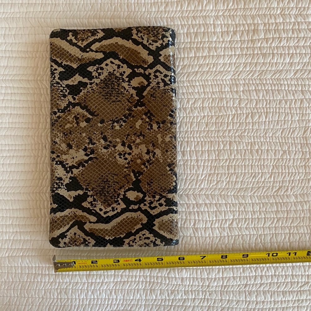 Ann Taylor Snake / Python Print Fold Over Clutch - image 4